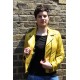 Biker Jacket Yellow Leather